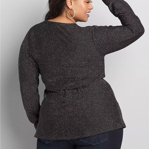 Lane Bryant | Women’s Black Shimmer Wrap Top Size18W - Picture 2 of 4